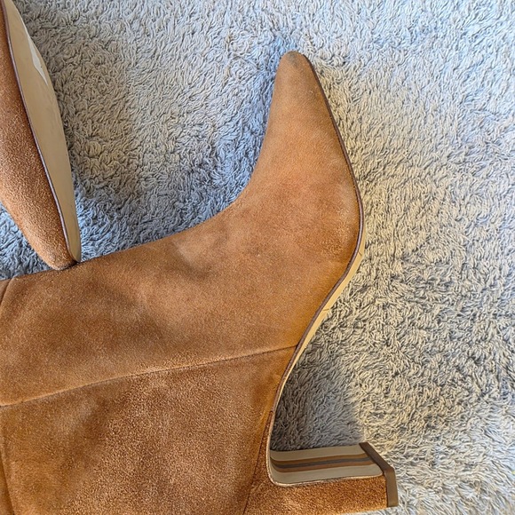 Sam Edelman Sylvia Cognac Brown Suede Leather Tall Knee High Dress Boots 8M NEW - Picture 6 of 11